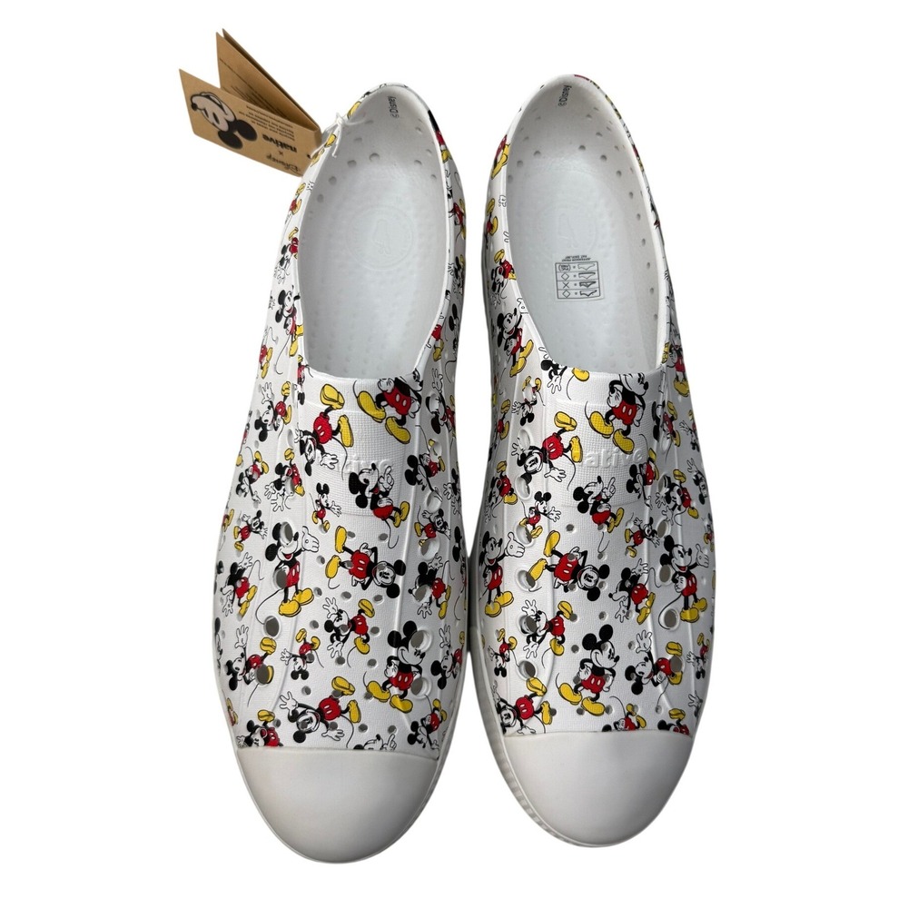 Native‎ Shoes x Disney Mickey Mouse Jefferson White Slip On Mens 12 NWB
